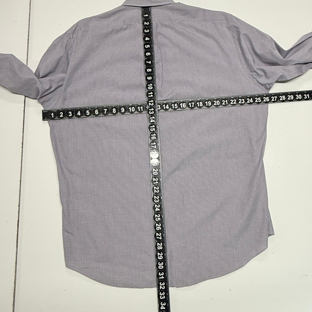 Ralph Lauren Dress Shirt Mens 16 Large Blue White Tan Yarmouth Plaid Long Sleeve - Picture 5 of 7